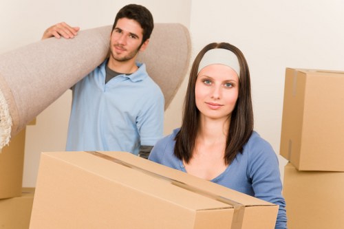 Local packing service preparing household items for transport